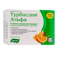 Турбослим АЛЬФА-липоевая кислота и L-карнитин ЭВАЛАР напиток жиросжигающий 50мл N6