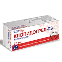 Клопидогрел-СЗ таб п.п.о. 75мг N30