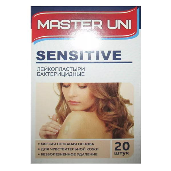 Лейкопластырь бактерицидный MASTER UNI Набор Sensitive н/ткан осн воздухопр N20