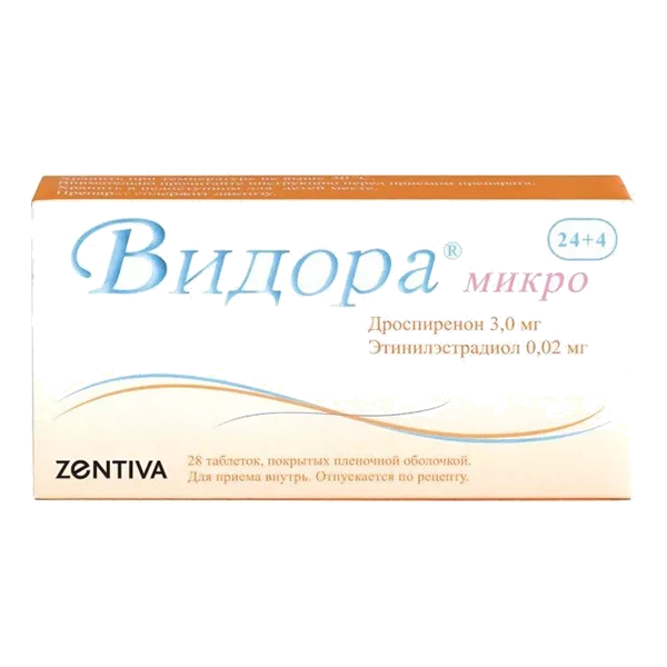 Видора микро 21+7 таб п.п.о. 3мг 0,02мг N28
