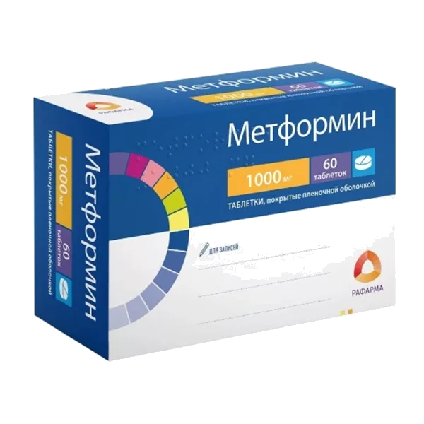 Метформин таб п.п.о. 1000мг N60