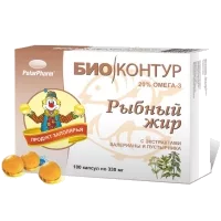 БиоКонтур Рыбный Жир с экстрактами валерианы и пустырника капсулы 0,3г N100
