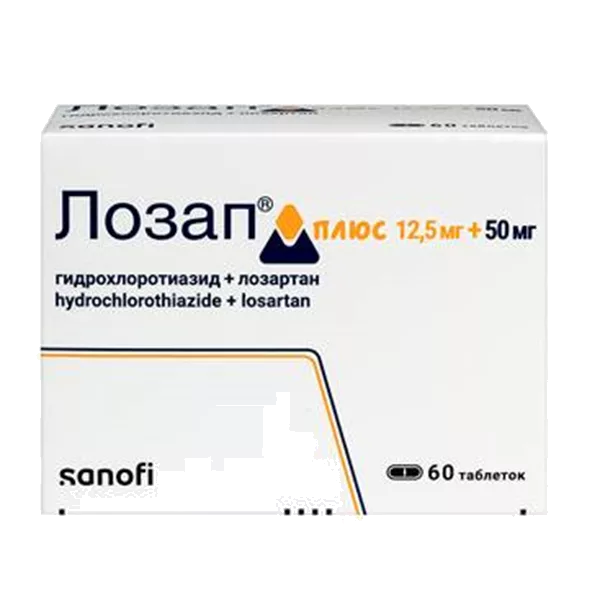 Лозап плюс таб п.п.о. 12,5мг 50мг N60