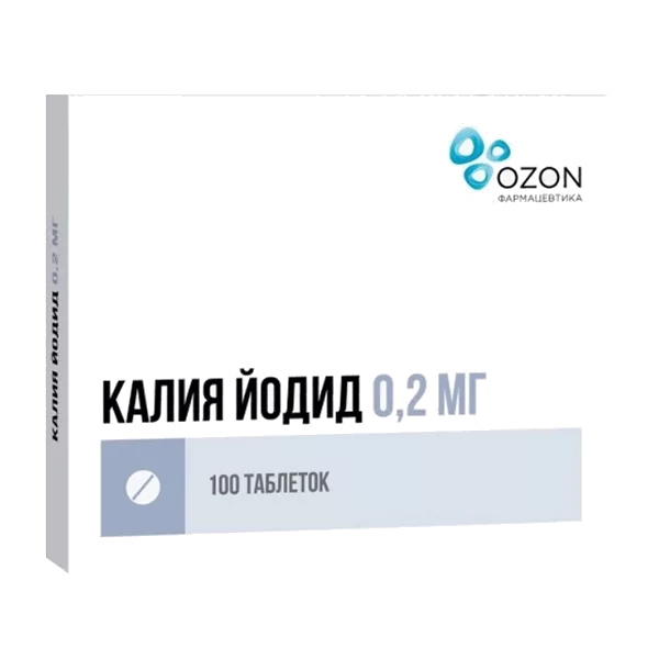 Калия йодид таб 0,2мг N100