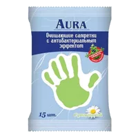 Салфетки влажные AURA Tropic Cocktail антибактериальные асс N15