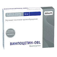 Винпоцетин-OBL таб п.п.о. 10мг N30