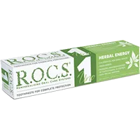 Зубная паста ROCS UNO Herbal Energy Энергия трав освеж вкус мяты с оттенком аромата хвои и лесн ягод 74г