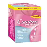 Прокладки женские Carefree СуперТонкие Fresh scent салфетки гигиен ежедневные дышащие гибкие N20