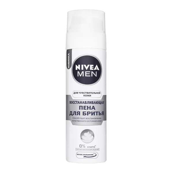 Nivea For Men Пена для бритья для чувствительной кожи Восстанавливающая 200мл