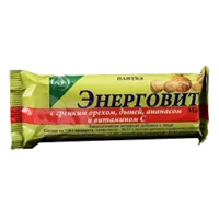 ЭНЕРГОВИТ EKZON с грецким орехом, дыней, ананасом и витамином С плитка 40г N1
