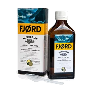 Фьора Норвежский Рыбий жир из печени трески FJORD Norwegian со вкусом лимона 200мл N1