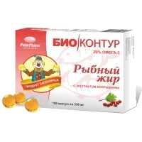 БиоКонтур Рыбный Жир с экстрактом черники капсулы 0,33г N100