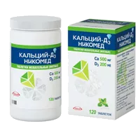 Кальций-Д3 Никомед таб жев (мятные) 500мг 200МЕ N120