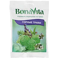 BONA VITA Карамель леденцовая на травах с витамином С ГОРНЫЕ ТРАВЫ 5,3г 60г N1