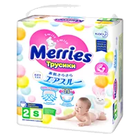 Подгузники детские MERRIES трусики р.S (4-8кг) N62