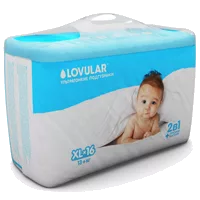 Подгузники детские LOVULAR ультратонкие р.XL (13+ кг) N16