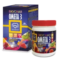 Вкусная ОМЕГА 3 Полиен PolarPharm для детей и подростков Мультифрукт и Вишня капсулы 700мг N150