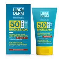 LIBREDERM Крем солнцезащитный Bronzeada SPF50 Омега 3-6-9 и термальная вода для лица/тела 150мл