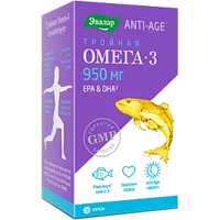 Тройная ОМЕГА-3 950 мг ANTI-AGE ЭВАЛАР капсулы 1,3г N30