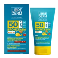 LIBREDERM Крем солнцезащитный Bronzeada SPF50+ для детей Омега 3-6-9 и термальная вода лицо/тело 150мл