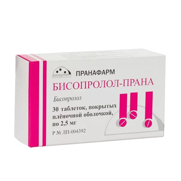 Бисопролол-ПРАНА таб п.п.о. 2,5мг N30