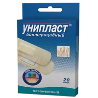 Лейкопластырь бактерицидный УНИПЛАСТ незаметный н/ткан осн цв тел 1,9 х 7,2см N20
