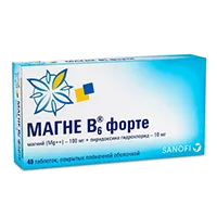 Магне B6 форте таб п.п.о. 100мг 10мг N40