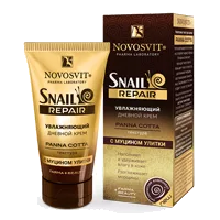 NOVOSVIT Крем для лица дневной SNAIL Repair panna cotta увлажняющий c муцином улитки 50мл
