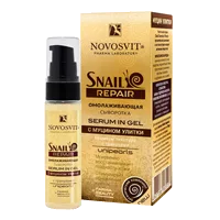 NOVOSVIT Сыворотка для лица SNAIL Repair serum in gel омолаживающий c муцином улитки 30мл