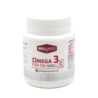OMEGA 3 FISH OIL + Е Рыбий жир с витамином Е WELLMED капсулы 260мг N120