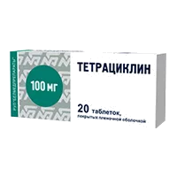 Тетрациклин таб п.п.о. 100мг N20