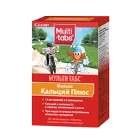 Мульти-табс Малыш Кальций Плюс таб жев (малиново-клубничные) 1450мг N30