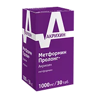 Метформин Пролонг-Акрихин таб пролонг высв п.п.о. 1000мг N30