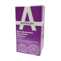 Метформин Пролонг-Акрихин таб пролонг высв п.п.о. 750мг N60
