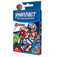 Лейкопластырь бактерицидный УНИПЛАСТ Набор детский Мстители Марвэл N20