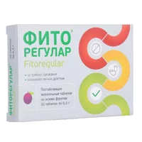 ФИТОрегулар жевательные послабляющие таблетки на основе фруктов 0,5г N20
