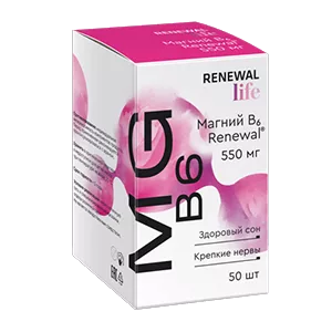 Магний B6 Renewal таблетки п.п.о. 550мг N50