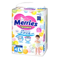 Подгузники детские MERRIES трусики р.L (9-14кг) N56