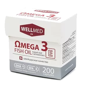 OMEGA 3 FISH OIL Рыбий жир WELLMED капсулы 260мг N200
