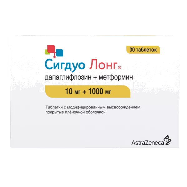 Сигдуо Лонг таб модиф высв п.п.о. 10мг 1000мг N30