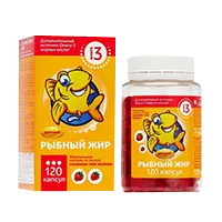 Рыбный Жир Детский вкус мультфрукт капсулы жев 400мг N120