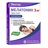Мелатонин ЭВАЛАР таб п.п.о. 3мг N20