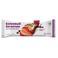 Батончик белковый VITATEKA для контроля веса Клубничный чизкейк 40г