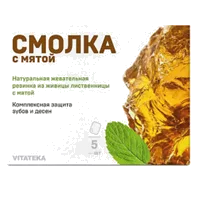 СМОЛКА с мятой VITATEKA резинка натуральная жев из живицы лиственницы таб 0,8г N5
