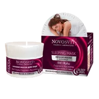 NOVOSVIT Маска для лица Ночная SLEEPING MASK AHA Alpha Гидрокси кислоть Обновление и упругость 50мл