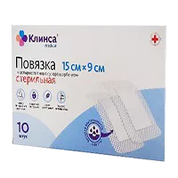 Повязка Клинса medical пластырного типа с суперадсорбентом стер 15х9см N10