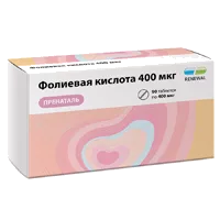 Фолиевая кислота 400 мкг пренаталь Renewal таблетки 100мг N90