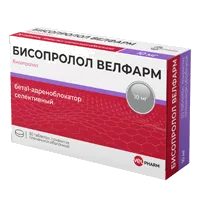 Бисопролол Велфарм таб п.п.о. 10мг N30