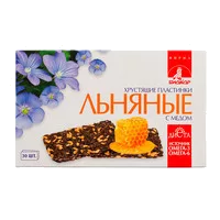 Льняные хрустящие пластинки Биокор с мёдом 3,5г N30