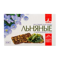 Льняные хрустящие пластинки Биокор с морской капустой 3,5г N30